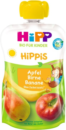HiPP HiPPiS BIO Mus z Jabłek Gruszek i Bananów 