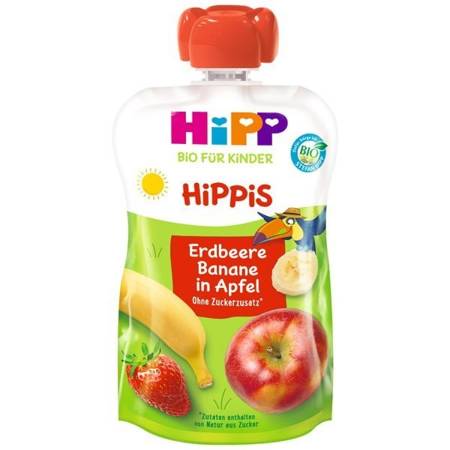 HiPP HiPPiS BIO Mus z Truskawek Jabłek i Bananów
