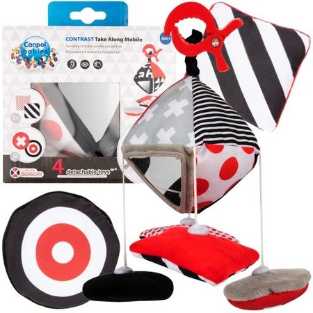 CANPOL Kontrastowa Karuzela do Wózka Fotelika SENSORY TOYS