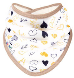 AKUKU Śliniak/Apaszka na Rzep Serduszka 100% Bawełna