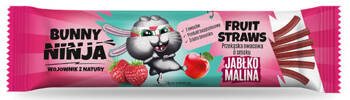 Bunny Ninja Owocowa Przekąska FRUIT STRAWS Pałeczki Jabłko Malina