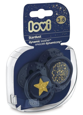 LOVI Smoczek Silikonowy Dynamiczny 3-6m Stardust Blue