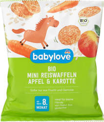 Babylove BIO Wafelki Ryżowe z Marchewką i Jabłkiem