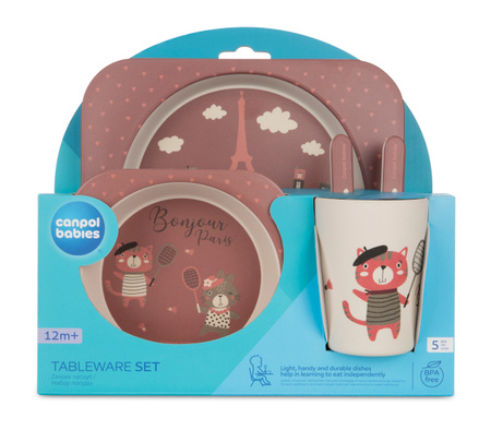 Canpol babies Zestaw Naczyń BONJOUR PARIS Red
