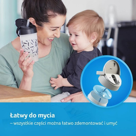 LOVI Kubek ze Słomką JUNIOR Salt & Pepper 250ml