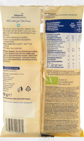 Babylove BIO Chrupki Kukurydziane Naturalne