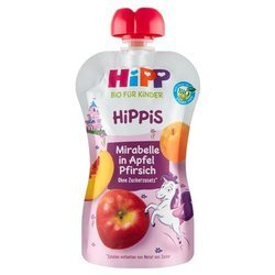 HiPP HiPPiS BIO Mus Jabłka Mirabelki Brzoskwinie