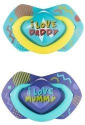 Canpol Smoczek Silikonowy Symetryczny 6-18m 2 szt. NEON LOVE