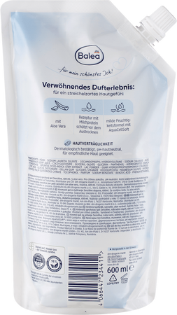 Balea Kremowy Żel pod Prysznic Sensitive z Aloe Vera i Proteinami Mleka – Opakowanie Uzupełniające