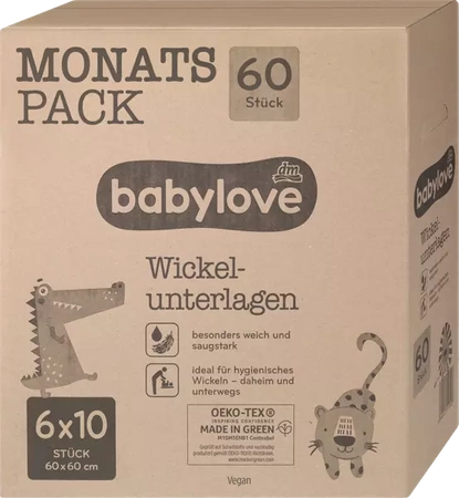 Babylove EKO 60szt. Podkłady do Przewijania 60x60