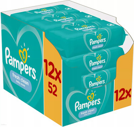 Pampers Chusteczki Nawilżane Fresh Clean Wipes 12 x 52 = 624 szt.