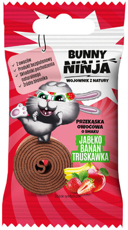 Bunny Ninja Owocowa Przekąska FRUIT ROLLS Jabłko Banan Truskawka