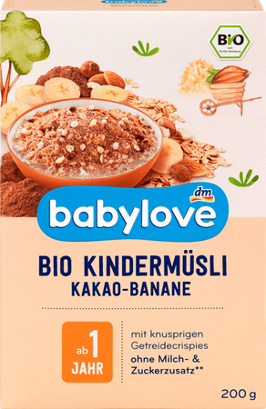 Babylove BIO Musli Kakao Banany Rodzynki Migdały