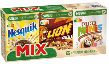 Nestlé Płatki Śniadaniowe Trio: Lion, Nesquik, Cini Minis 200g