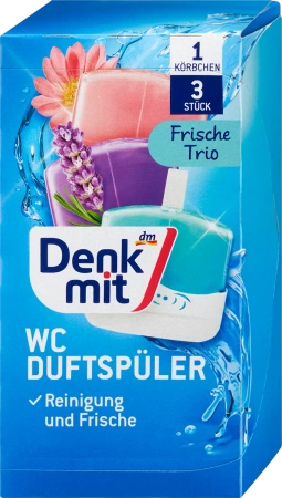 Denkmit Kostki WC Świeże Trio z Potrójnym Zapachem i Formułą Przeciw Osadom
