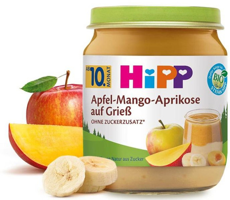 HiPP BIO Kaszka Manna z Mango Jabłkami i Morelami 