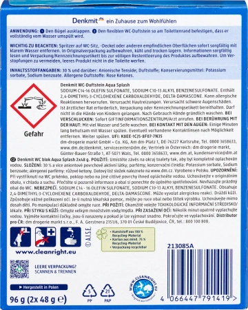 Denkmit Kostka Zapachowa do WC Aqua Splash z Formułą Przeciw Osadom