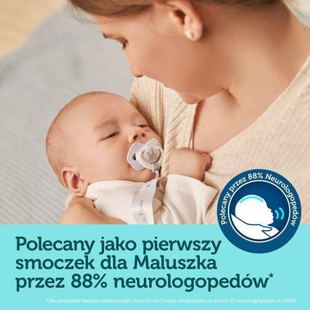 Canpol Smoczek Silikonowy Symetryczny 6-18m 2 szt. ROYAL BABY