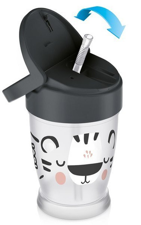 LOVI Kubek ze Słomką JUNIOR Salt & Pepper 250ml