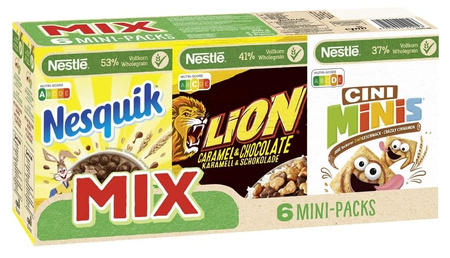 Nestlé Płatki Śniadaniowe Trio: Lion, Nesquik, Cini Minis 200g