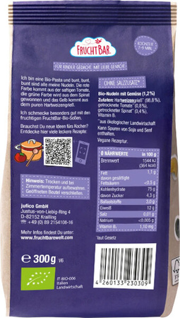 FruchteBar BIO Makaron z Pomidorami i Szpinakiem