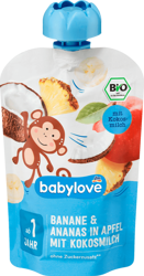 Babylove BIO Mus Banan Jabłko Ananas Mleko Kokosowe