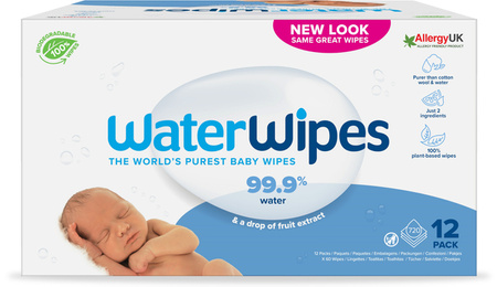 WaterWipes Chusteczki nawilżane 99,9% Wody 0,01 % Grejpfrut 720szt.