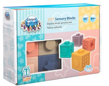 CANPOL Miękkie Klocki Sensoryczne 12 szt. 6m+