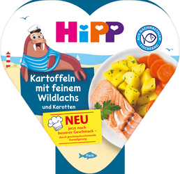 HiPP BIO Dziki Łosoś Delikatny Obiadek z Warzywami i Ziemniakami OMEGA 3