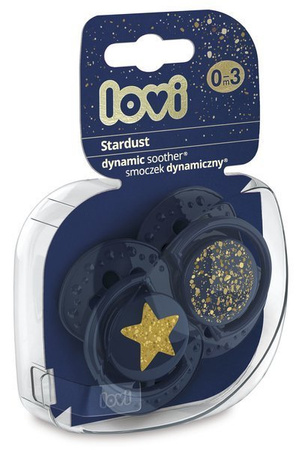 LOVI Smoczek Silikonowy Dynamiczny 0-3m Stardust Blue