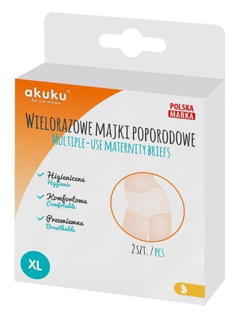 AKUKU Wielorazowe Majtki Poporodowe XL 2 szt