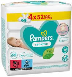 Pampers Chusteczki Nawilżane Sensitive Wipes 4 x 52 = 208 szt