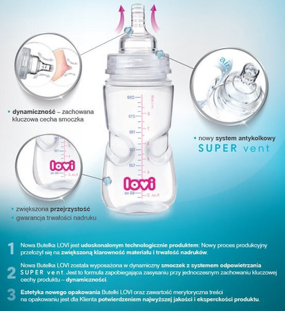LOVI Butelka Medical+ 150 ml Smoczek 0m+