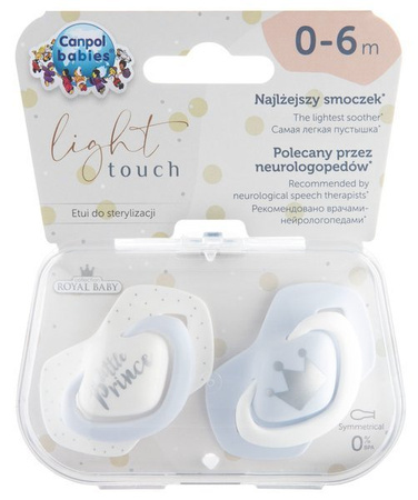 Canpol Smoczek Silikonowy Symetryczny 0-6m 2 szt. ROYAL BABY