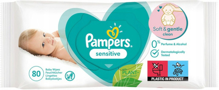 Pampers Nawilżane / Mokre Chusteczki Sensitive 6x80 Wrażliwa Skóra