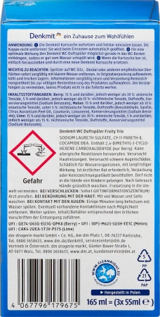 Denkmit Kostka WC Fruity Trio o Długotrwałej Owocowej Świeżości z Formułą Przeciw Osadom