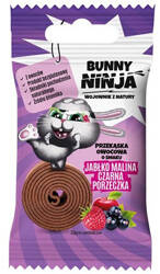 Bunny Ninja Owocowa Przekąska FRUIT ROLLS Jabłko Malina Czarna Porzeczka