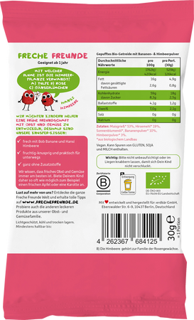 Freche Freunde Bio Chrupiące Poduszeczki Banan i Malina 