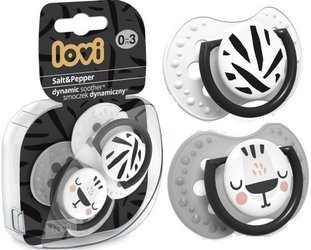 LOVI Smoczek Silikonowy Dynamiczny 0-3m Salt&Pepper