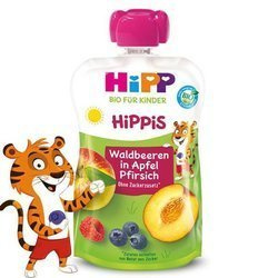 HiPP HiPPiS BIO Mus Jagody Jabłko Brzoskwinia
