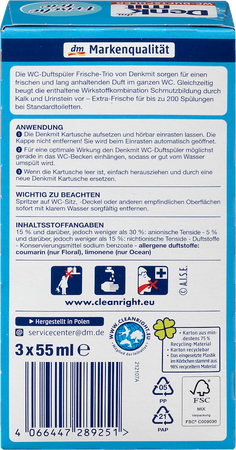 Denkmit Kostki WC Świeże Trio z Potrójnym Zapachem i Formułą Przeciw Osadom