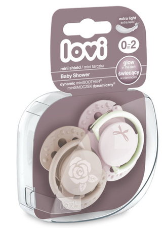 LOVI Smoczek Silikonowy 0-2m Baby Shower Girl