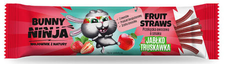 Bunny Ninja Owocowa Przekąska FRUIT STRAWS Pałeczki Jabłko Truskawka