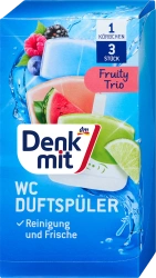 Denkmit Kostka WC Fruity Trio o Długotrwałej Owocowej Świeżości z Formułą Przeciw Osadom