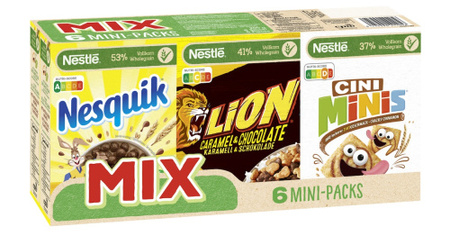 Nestlé Płatki Śniadaniowe Trio: Lion, Nesquik, Cini Minis 200g