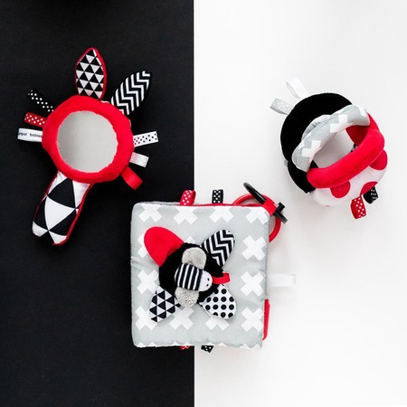 CANPOL Zabawka Kontrastowa z Piszczkiem i Lusterkiem SENSORY TOYS