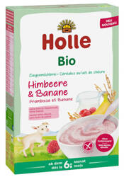 Holle BIO Kaszka Ryżowa z Malinami i Bananami na Kozim Mleku