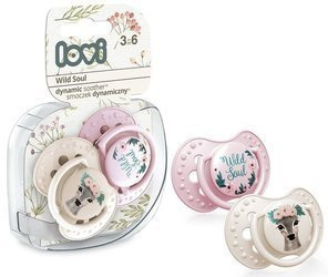 LOVI Smoczek Silikonowy Dynamiczny 3-6m 2 szt. Wild Soul Girl