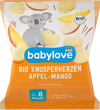 Babylove BIO Chrupki Kukurydziane Serduszka z Mango