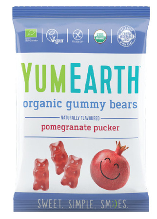 YUMEARTH BIO Wegetariańskie Żelki o Smaku Granatu z Wit. C